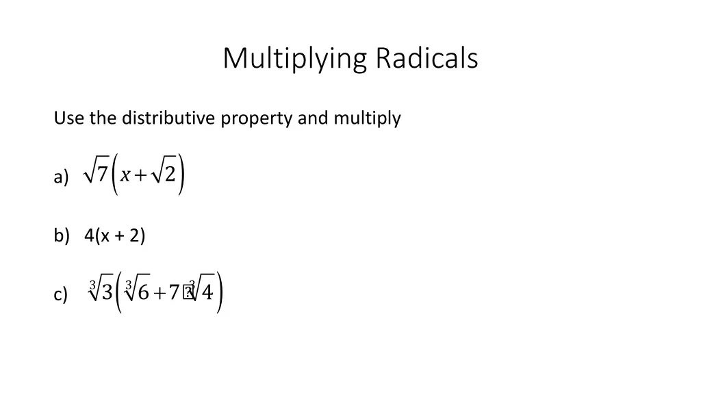 multiplying radicals