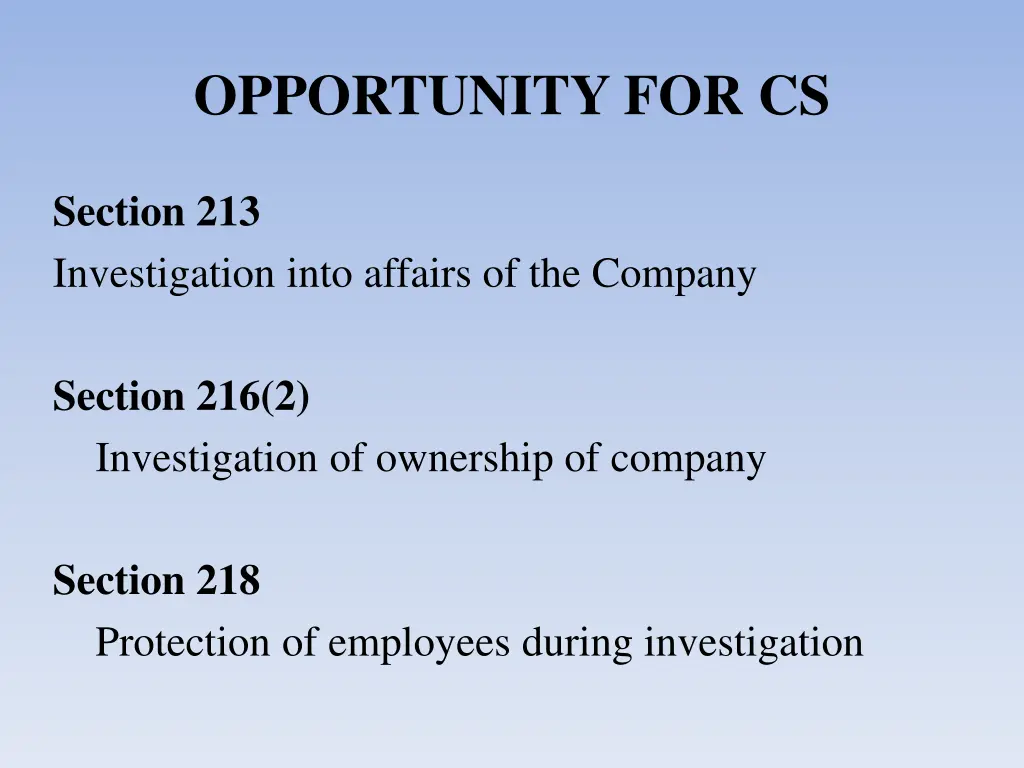 opportunity for cs 5