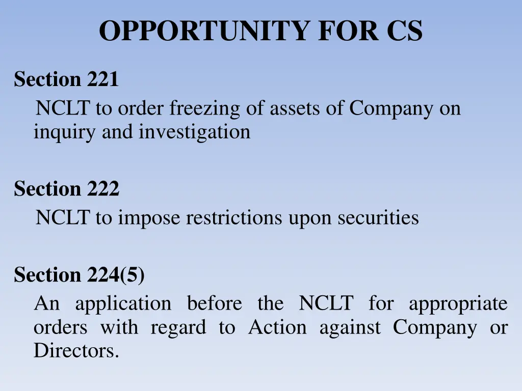 opportunity for cs 6