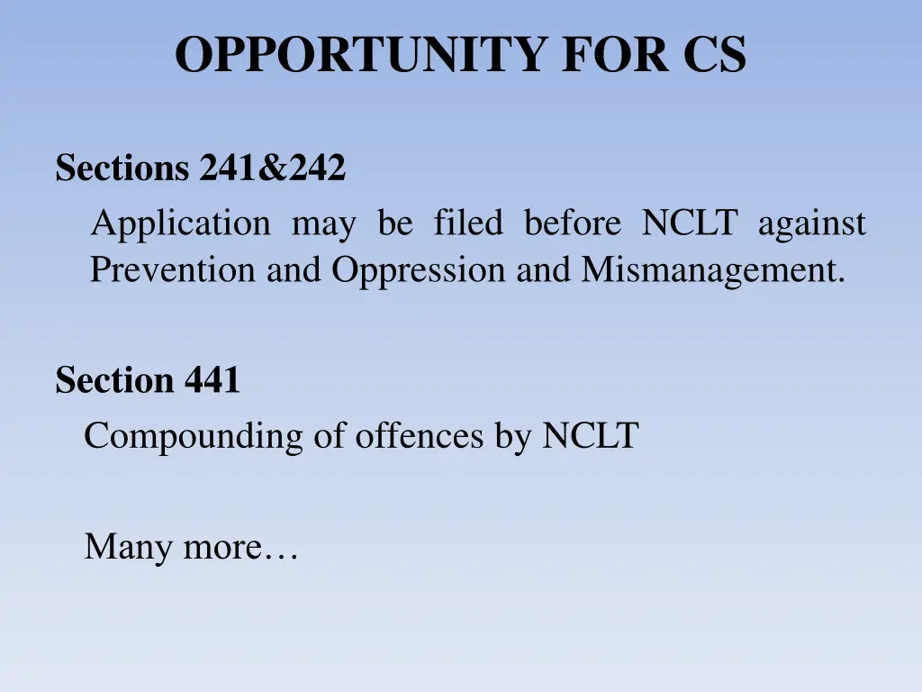 opportunity for cs 7