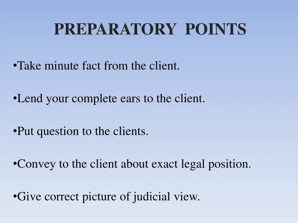 preparatory points