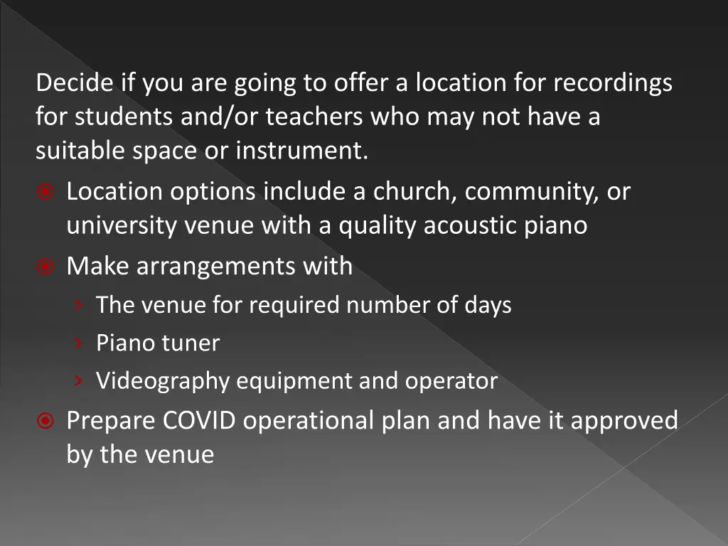 decide if you are going to offer a location