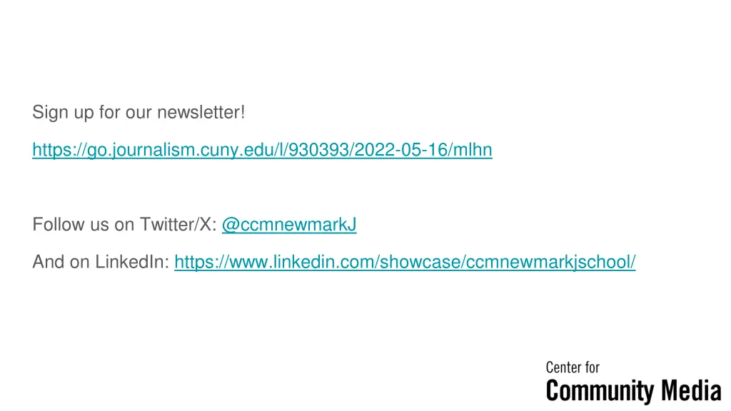 sign up for our newsletter