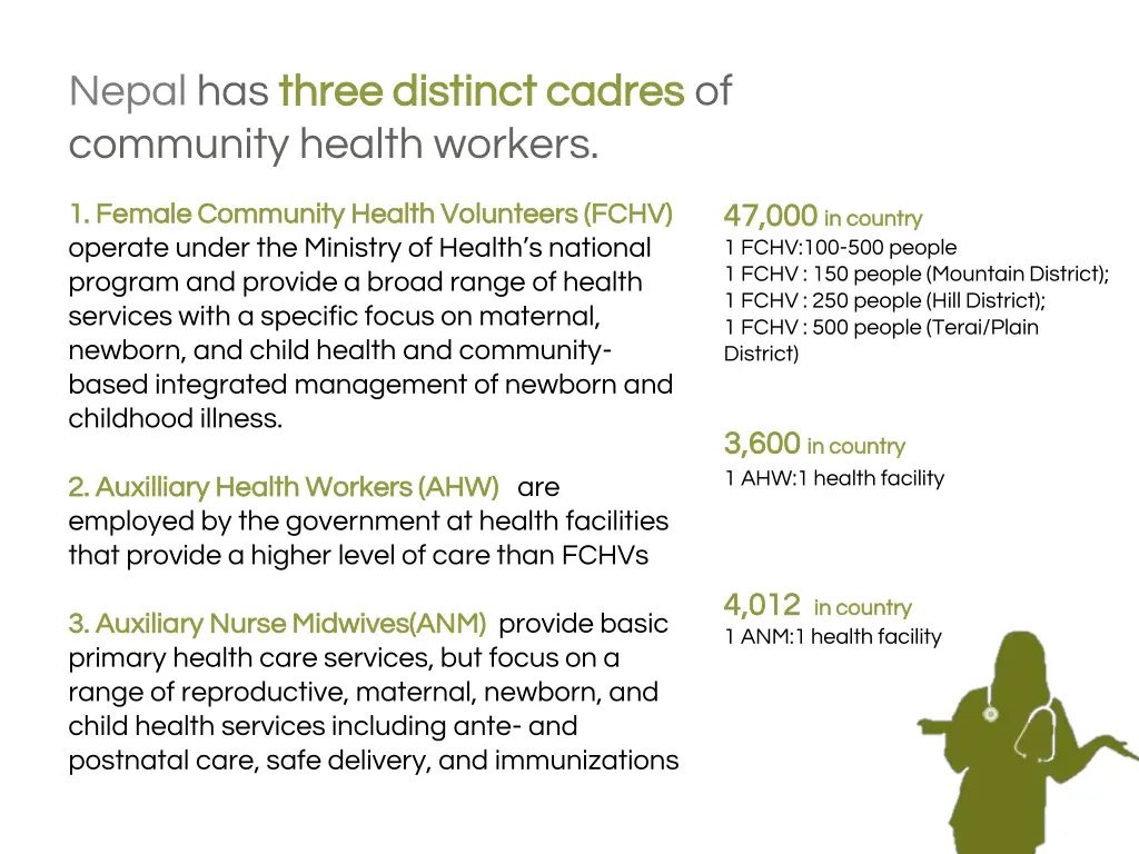 nepal has three distinct cadres three distinct