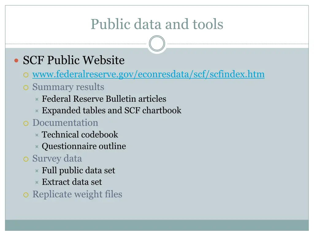 public data and tools