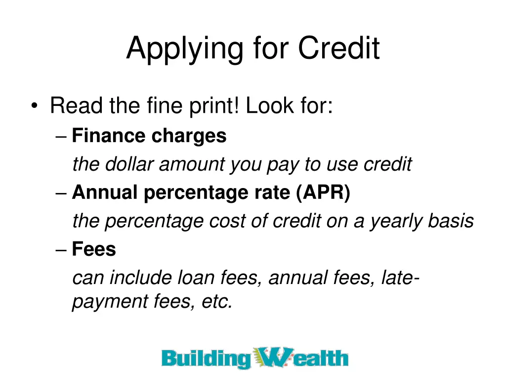 applying for credit