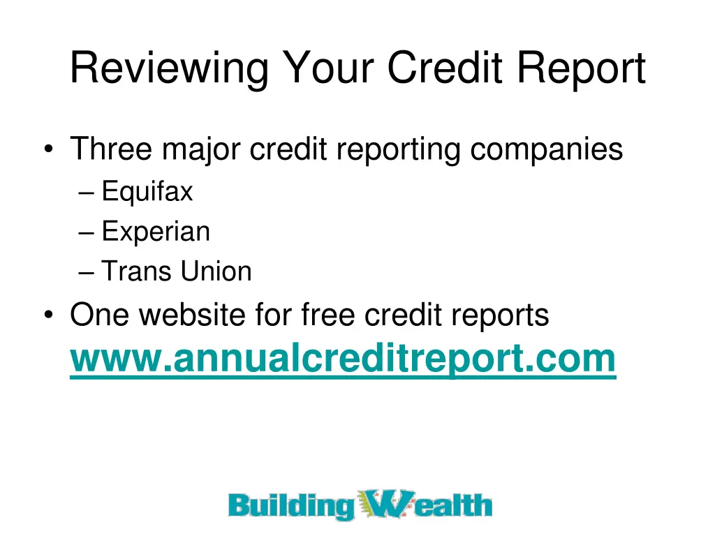reviewing your credit report