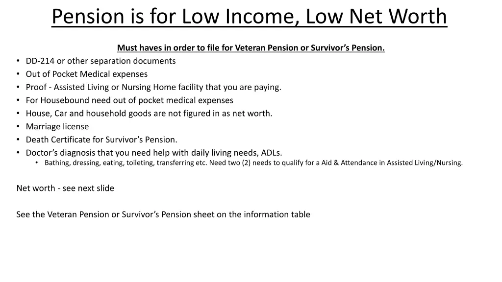 pension is for low income low net worth 2