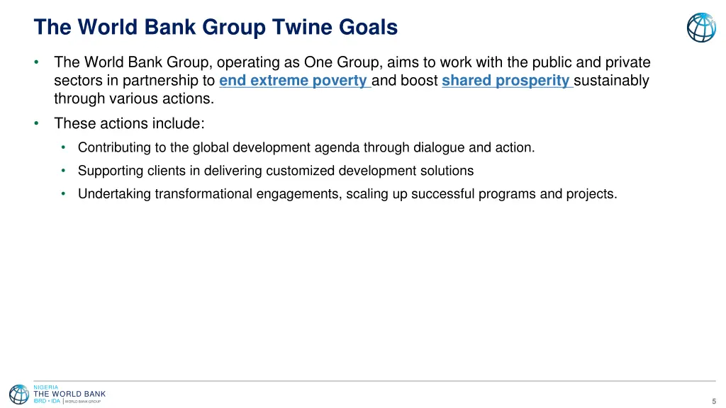 the world bank group twine goals