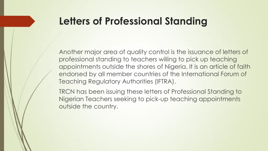 letters of professional standing