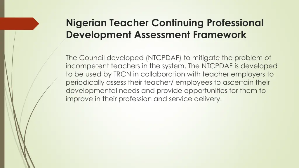 nigerian teacher continuing professional