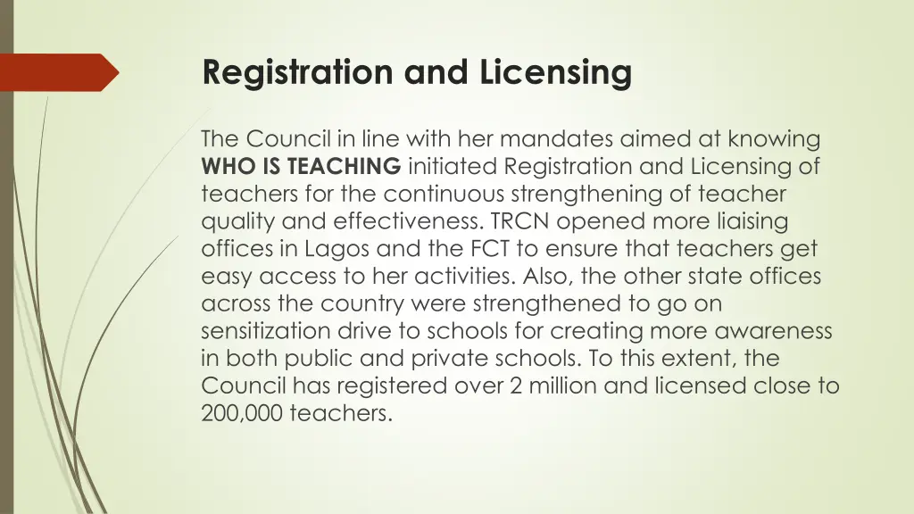 registration and licensing