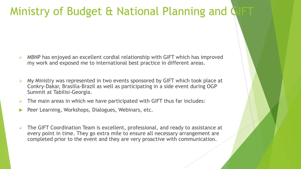 ministry of budget national planning and gift