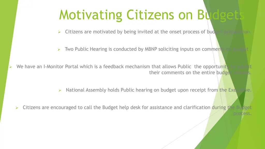 motivating citizens on budgets