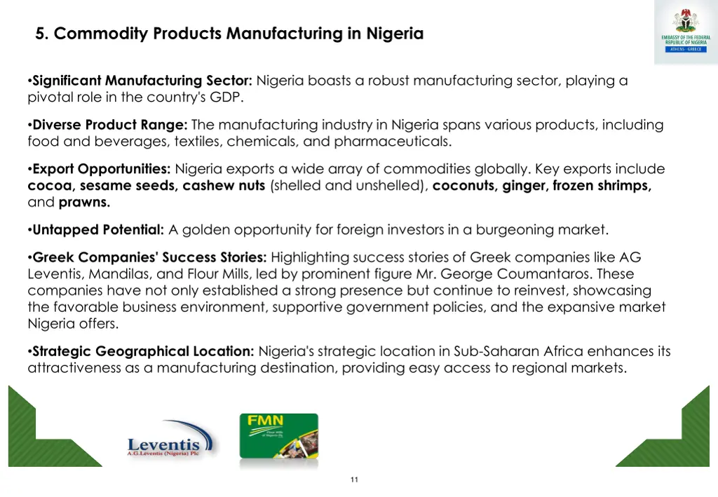 5 commodity products manufacturing in nigeria