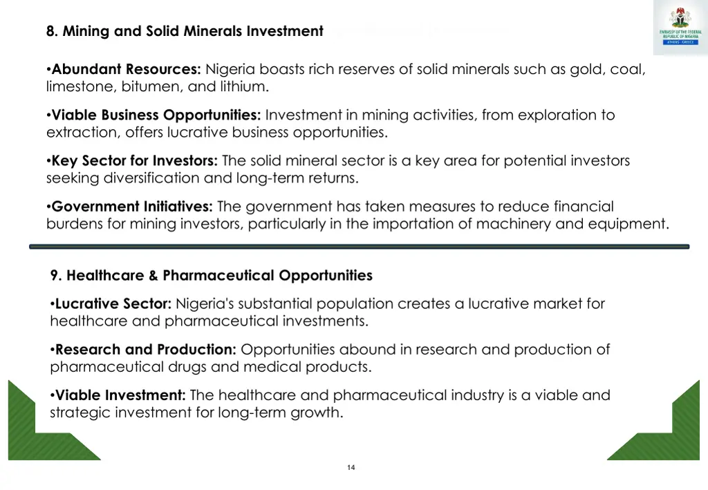 8 mining and solid minerals investment solid