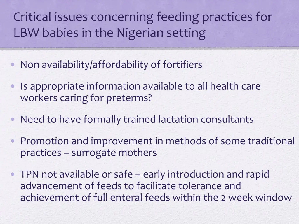 critical issues concerning feeding practices 2