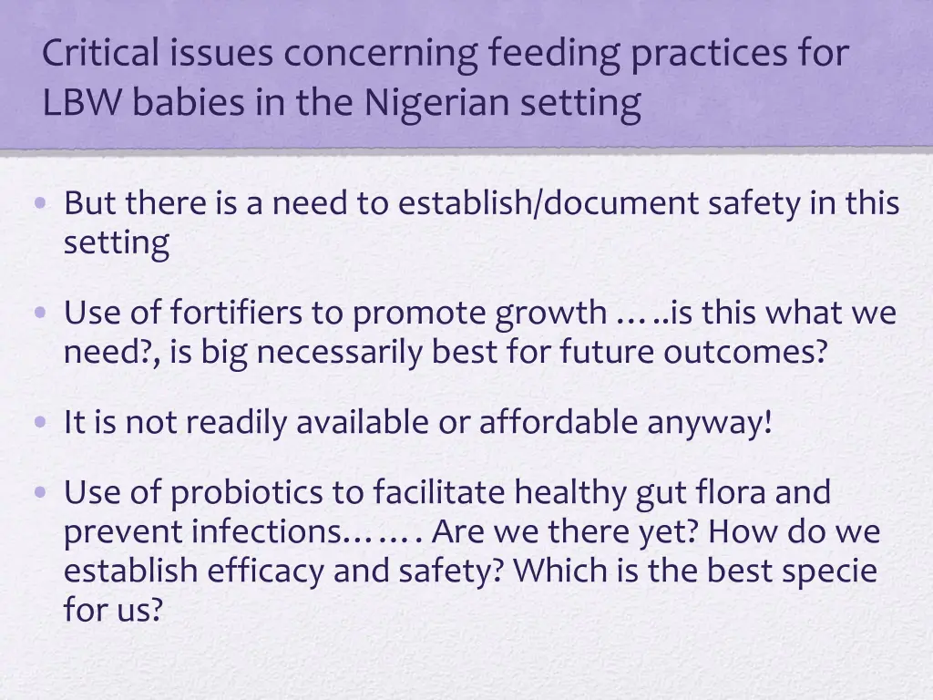 critical issues concerning feeding practices 3
