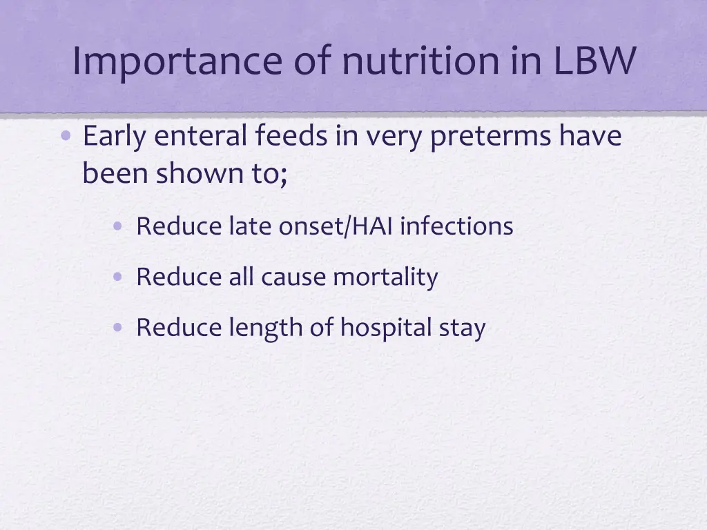 importance of nutrition in lbw 3