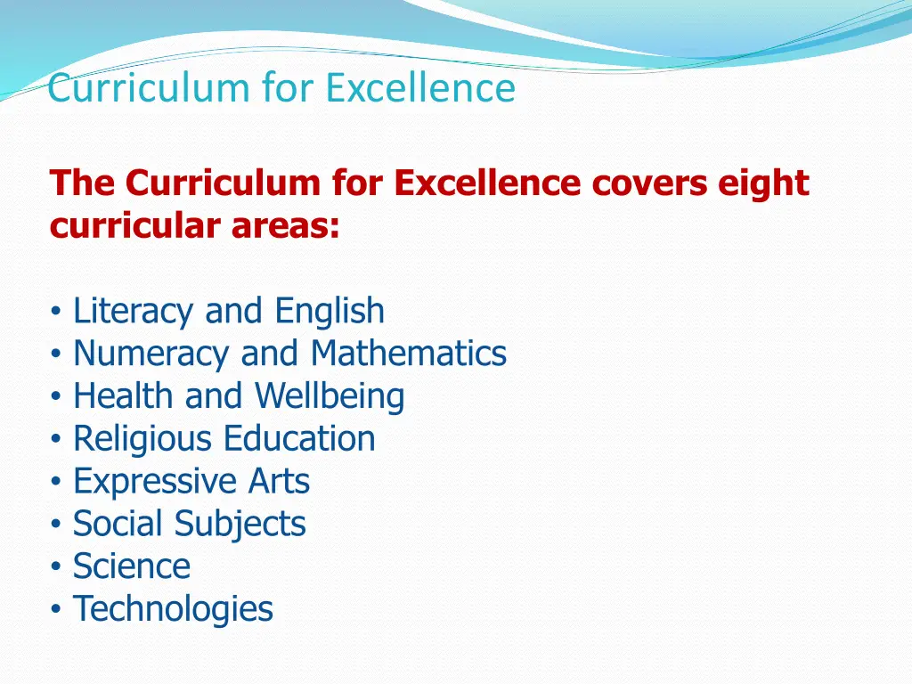curriculum for excellence 1