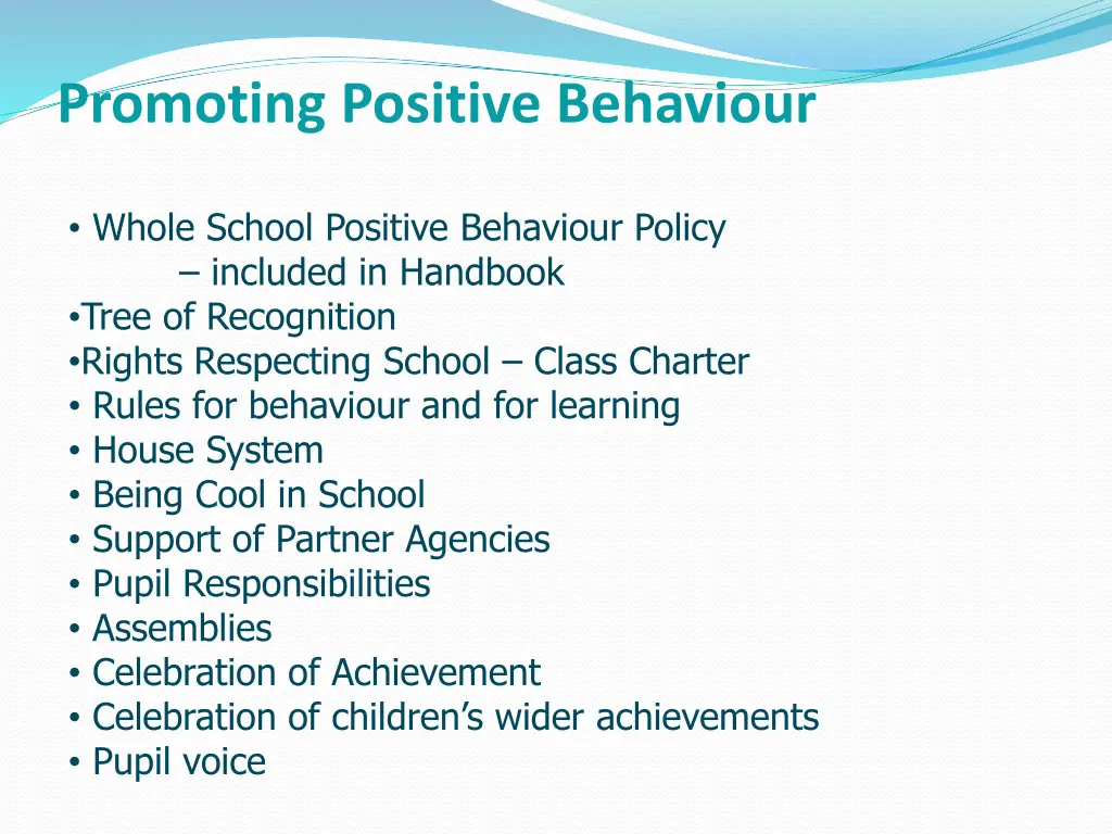 promoting positive behaviour