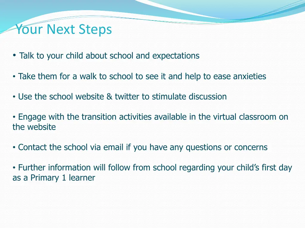 your next steps