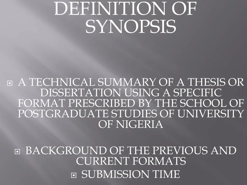 definition of synopsis