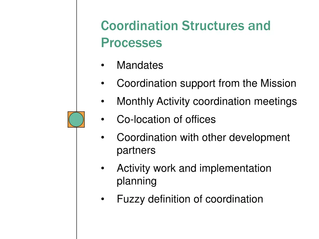 coordination structures and processes