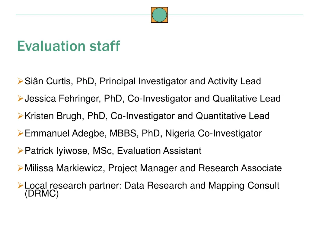 evaluation staff