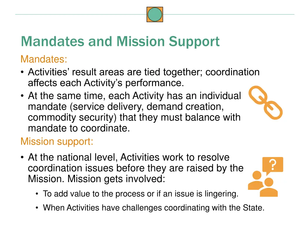 mandates and mission support mandates activities