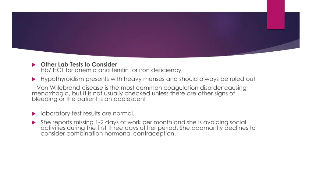 other lab tests to consider hb hct for anemia