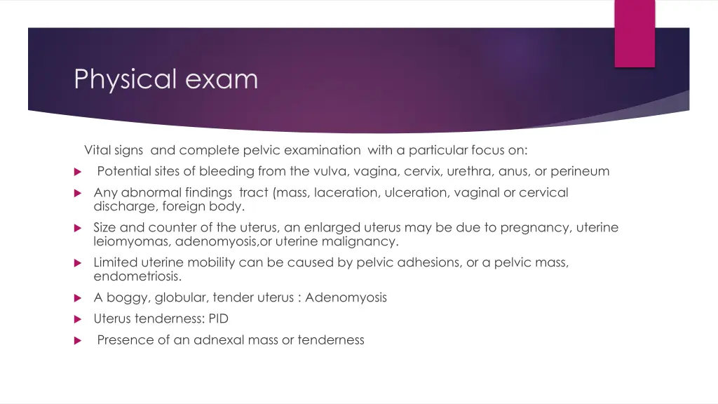 physical exam