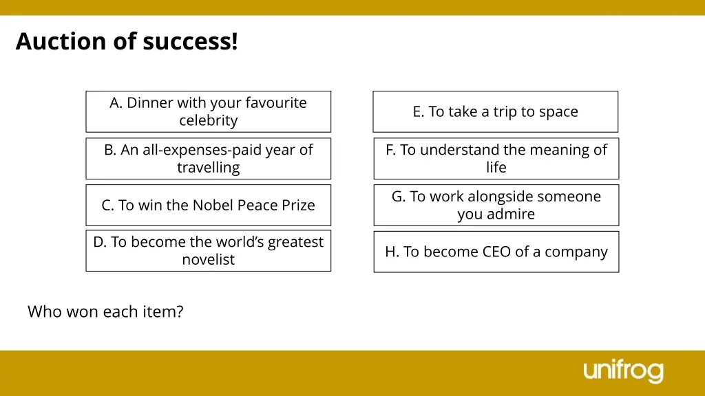 auction of success