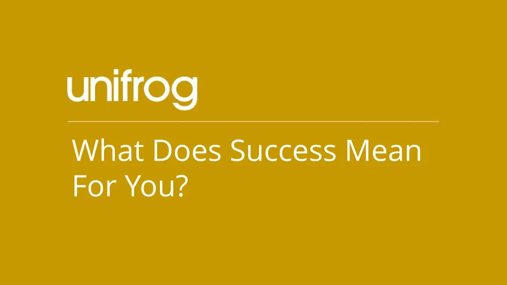 what does success mean for you