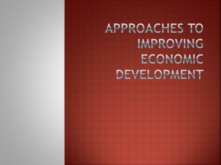 approaches to improving economic development