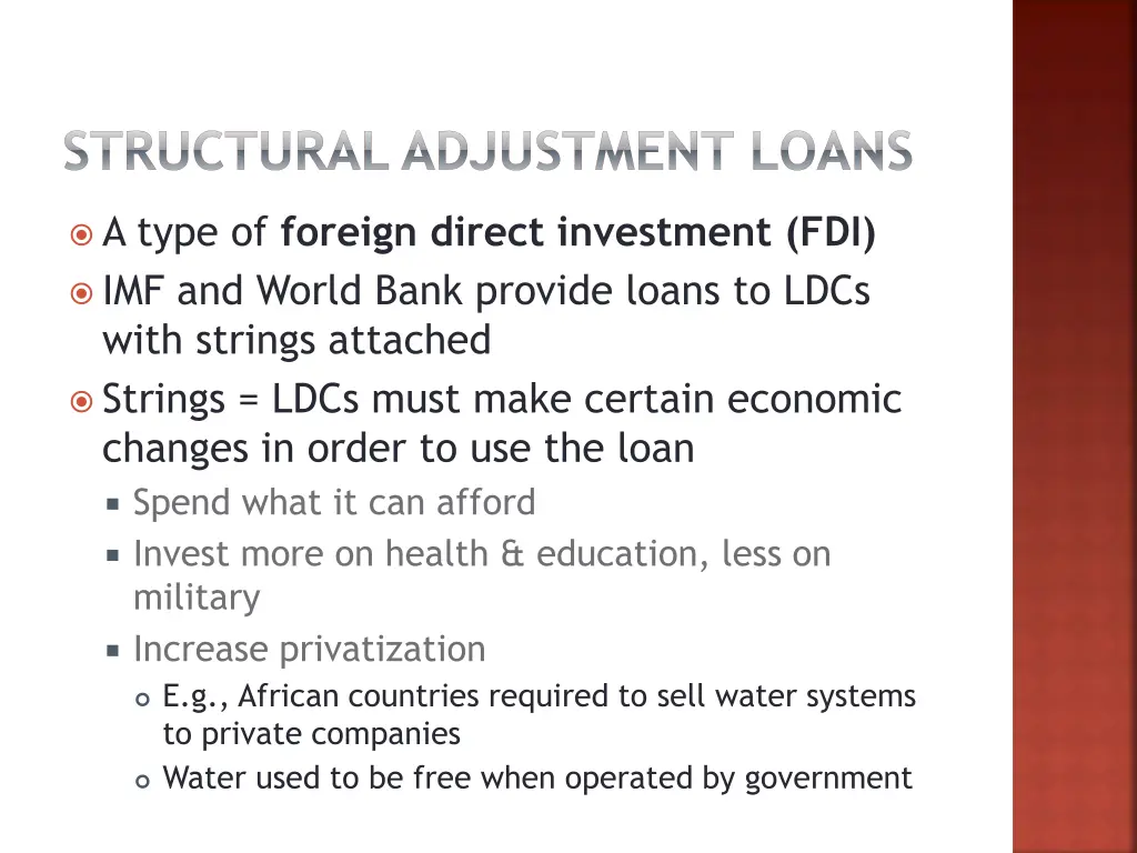 structural adjustment loans