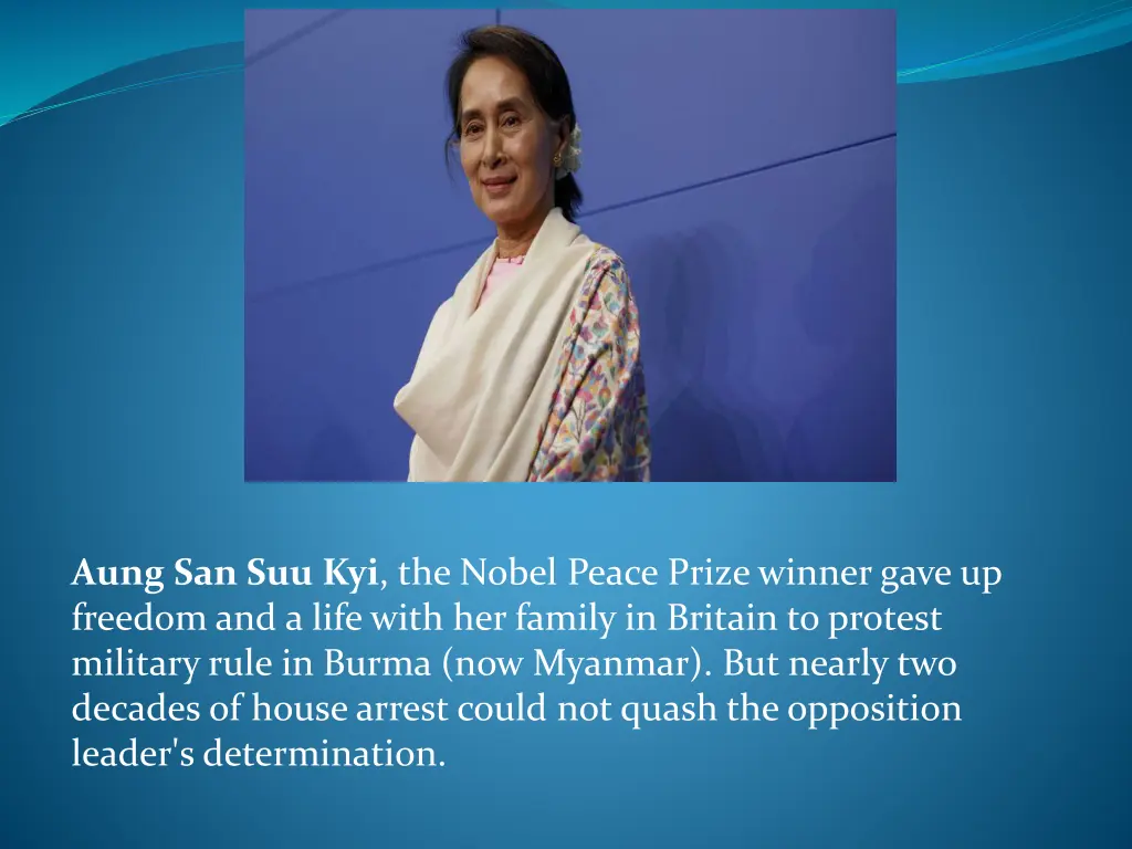 aung san suu kyi the nobel peace prize winner