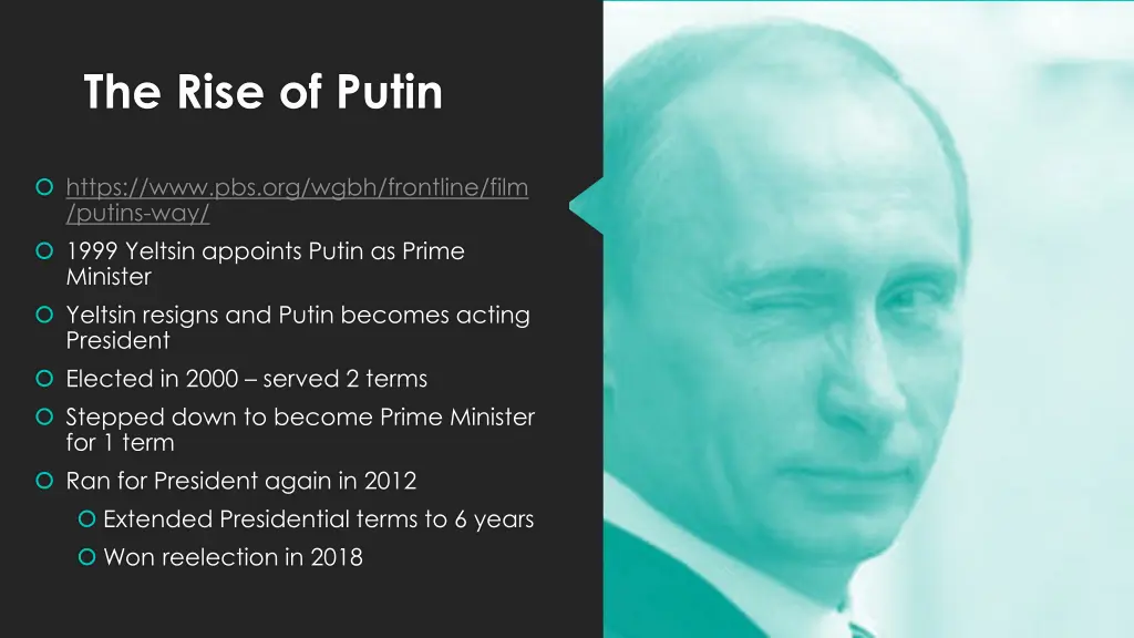 the rise of putin