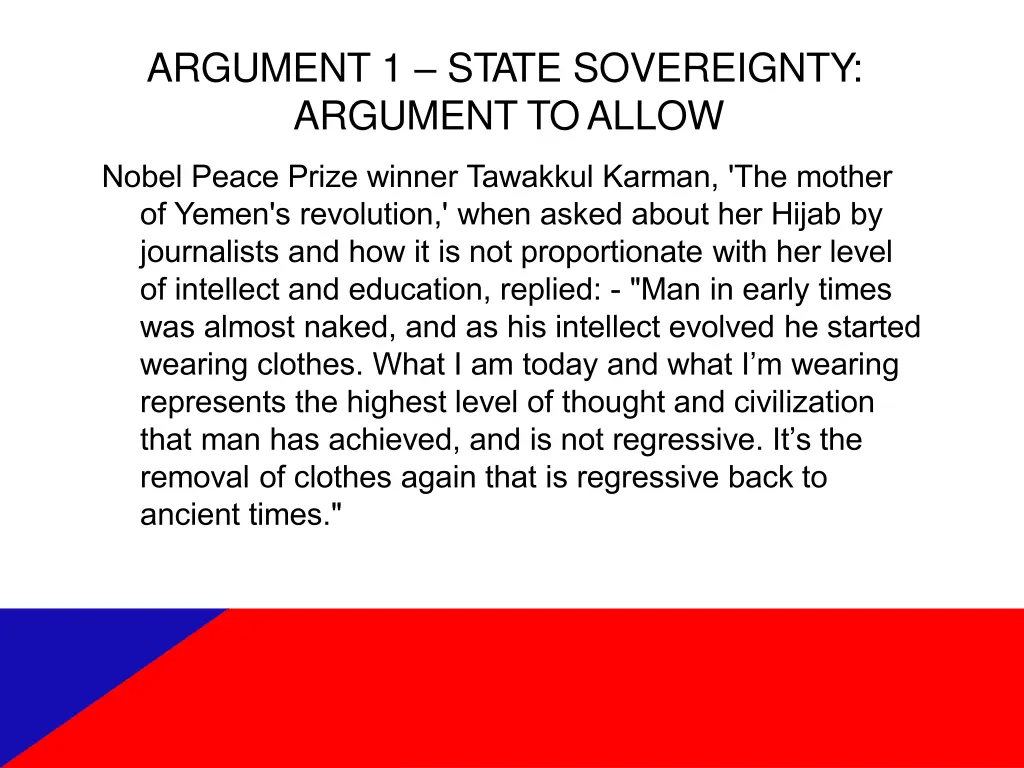 argument 1 state sovereignty argument toallow