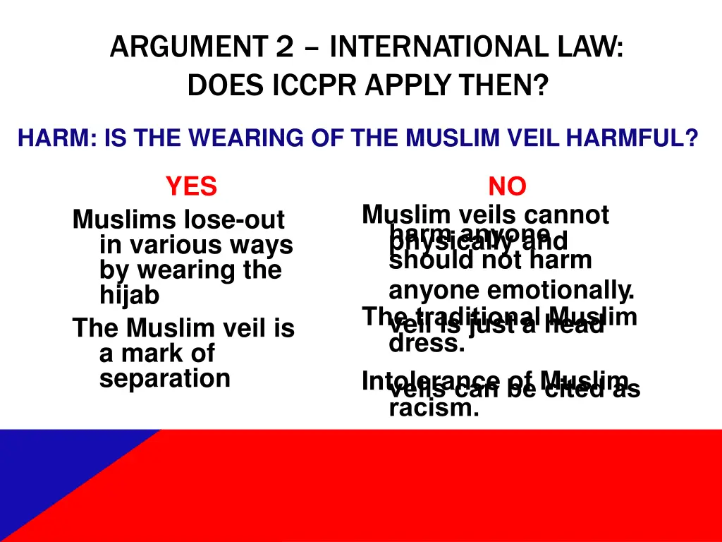 argument 2 international law does iccpr apply then