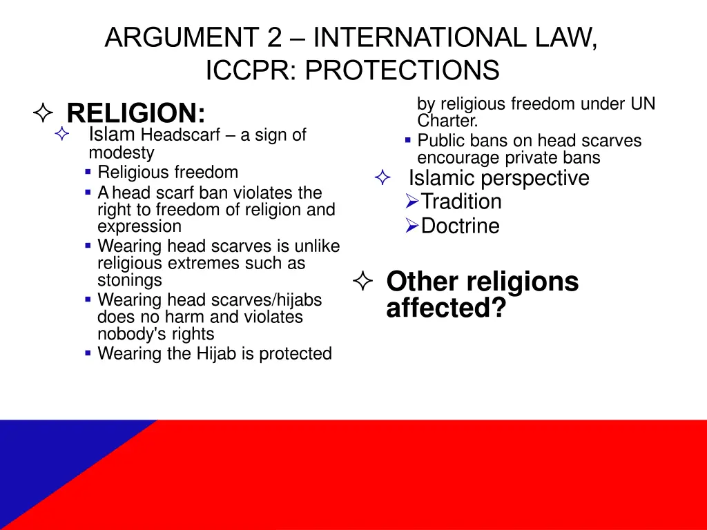 argument 2 international law iccpr protections 1