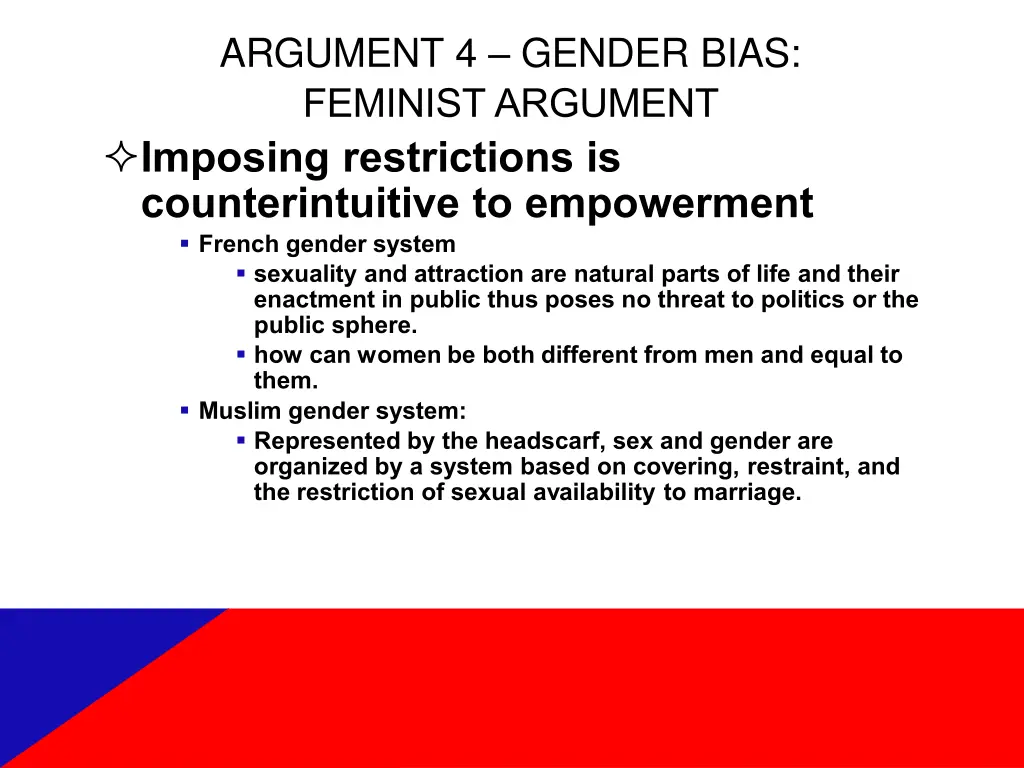 argument 4 gender bias