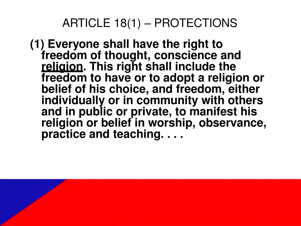 article 18 1 protections