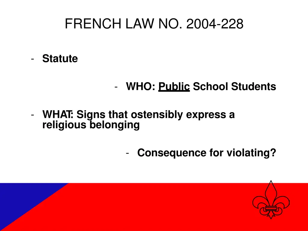 french law no 2004 228