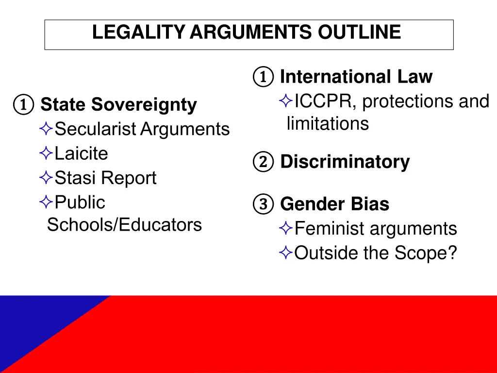 legalityarguments outline 1