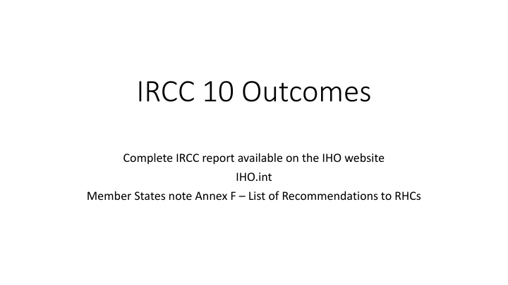 ircc 10 outcomes