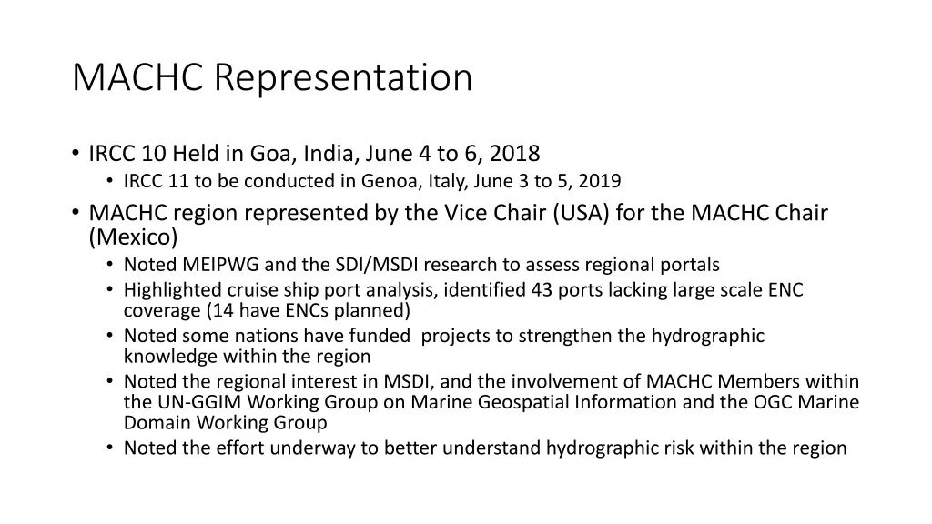 machc representation