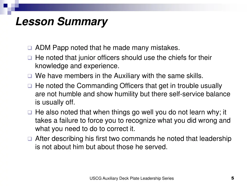 lesson summary