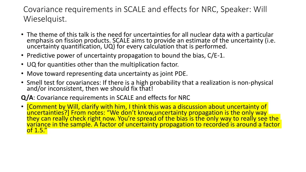 covariance requirements in scale and effects