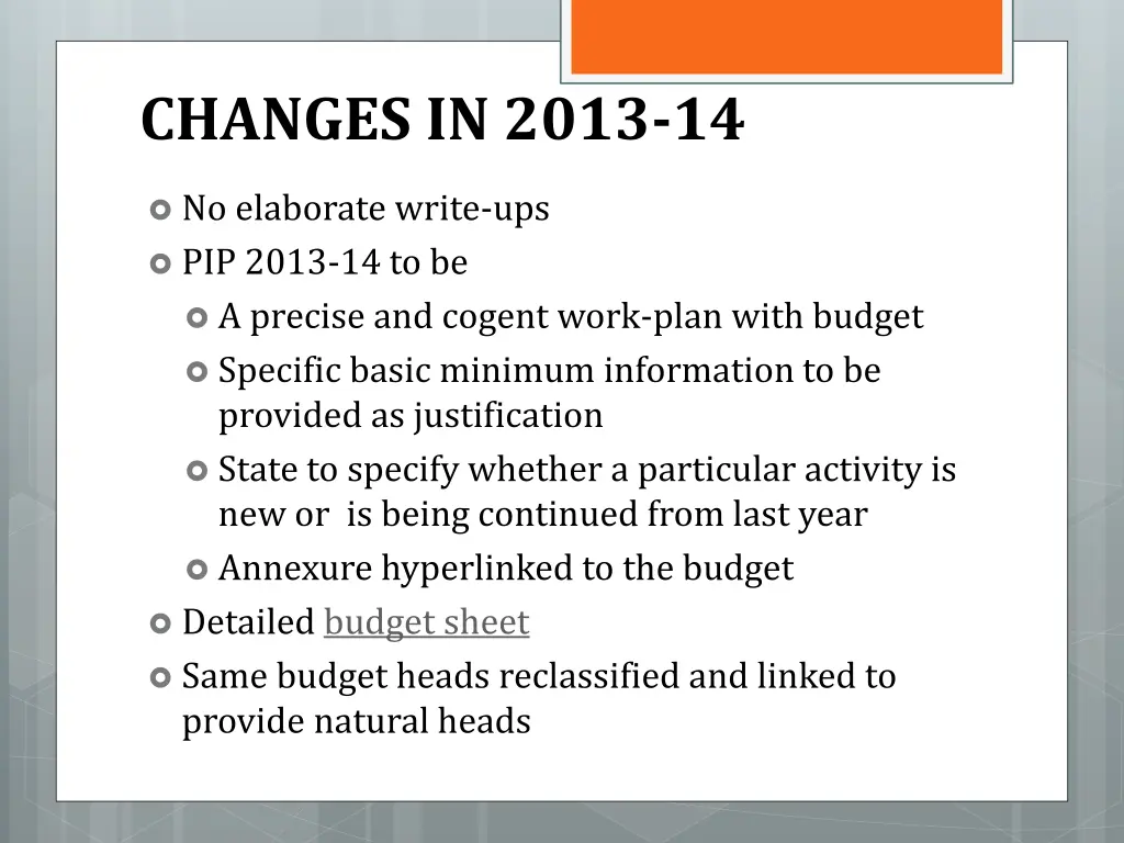 changes in 2013 14
